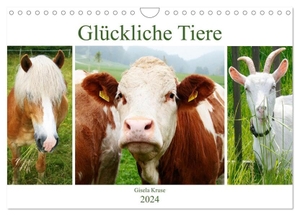 Kruse, Gisela. Glückliche Tiere (Wandkalender 2024 DIN A4 quer), CALVENDO Monatskalender - Bauernhoftiere in ihrer Welt. Calvendo, 2023.
