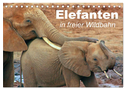 Elefanten in freier Wildbahn (Tischkalender 2024 DIN A5 quer), CALVENDO Monatskalender
