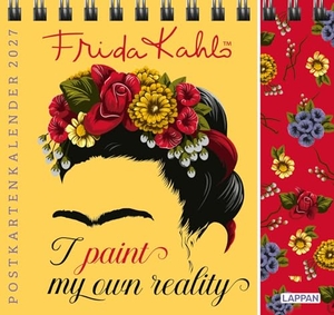 Lappan Verlag (Hrsg.). Frida Kahlo Postkartenkalender 2027 - I paint my own reality - 53 antrennbare und gut beschreibbare Postkarten | Stabiler Tischkalender und Wochenkalender mit Frida Kahlo Artwork. Lappan Verlag, 2026.