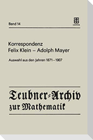Korrespondenz Felix Klein ¿ Adolph Mayer