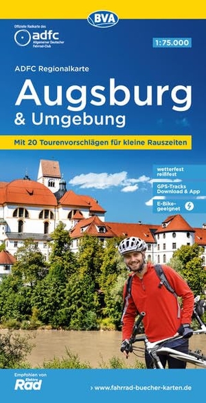 Allgemeiner Deutscher Fahrrad-Club e.V. / BVA BikeMedia GmbH (Hrsg.). ADFC-Regionalkarte Augsburg und Umgebung, 1:75.000, mit Tagestourenvorschlägen, reiß- und wetterfest, E-Bike-geeignet, GPS-Tracks-Download. BVA Bielefelder Verlag, 2023.