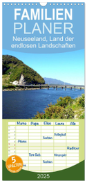 Familienplaner 2025 - Neuseeland, Land der endlosen Landschaften mit 5 Spalten (Wandkalender, 21 x 45 cm) CALVENDO