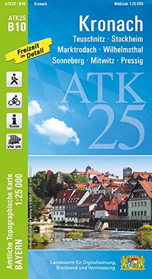 Kronach 1 : 25 000 - Teuschnitz, Stockheim, Wilhelmsthal, Pressing, Marktrodach, Mitwitz, Frankenwald. LDBV Bayern, 2020.
