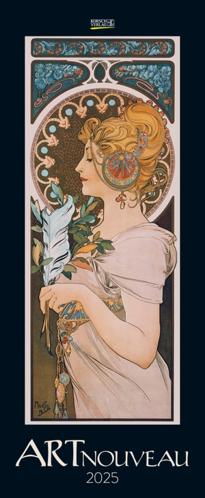 Korsch, Verlag (Hrsg.). Art Nouveau 2025 - Kunstkalender mit Jugendstilplakaten der Belle Époque. Wandkalender im Hochformat: 28,5 x 69 cm.. Korsch Verlag GmbH, 2024.