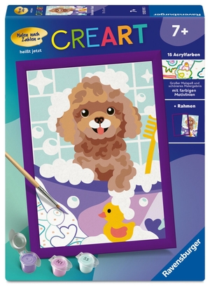 CreArt, Malen nach Zahlen Kinder - Badender Pudel. Ravensburger Spieleverlag, 2026.
