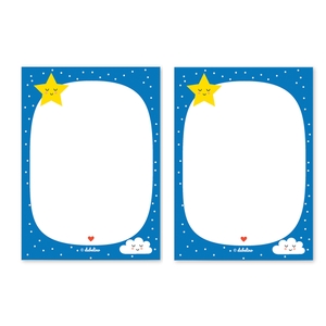Notizblock-Set: Wolke/ Stern (für Kinder) - 2er Set, DIN A6 je 25 Blatt. dabelino, 2019.