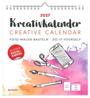 Neumann Verlage GmbH & Co KG (Hrsg.). Kreativkalender M weiß 2027 - Bastelkalender 21x22 cm mit weißem Hintergrund, echtem Bastelkarton und gestaltbarem Titelblatt. Neumann Verlage GmbH & Co, 2026.