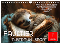 Faultier - Albtraum Sport (Wandkalender 2025 DIN A4 quer), CALVENDO Monatskalender