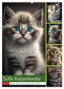 Süße Katzenkinder (Wandkalender 2024 DIN A2 hoch), CALVENDO Monatskalender
