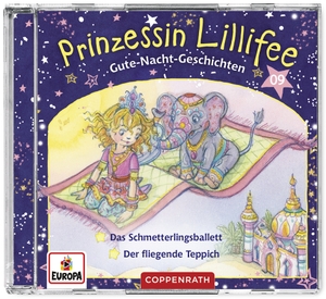 Nach einer Idee von Monika Finsterbusch. Prinzessin Lillifee - Gute-Nacht-Geschichten (CD 9) - Das Schmetterlingsballett & Der fliegende Teppich. Coppenrath, 2021.