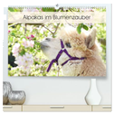 Alpakas im Blumenzauber (hochwertiger Premium Wandkalender 2025 DIN A2 quer), Kunstdruck in Hochglanz