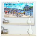 Berlin - Stadtansichten im Aquarell-Design (hochwertiger Premium Wandkalender 2024 DIN A2 quer), Kunstdruck in Hochglanz