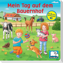 Mein Tag auf dem Bauernhof - Pappbilderbuch mit 6 integrierten Sounds - Soundbuch für Kinder ab 18 Monaten