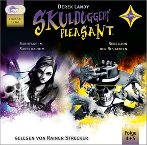 Landy, Derek. Skulduggery Pleasant - Folge 4+5 - Sabotage im Sanktuarium + Rebellion der Restanten. Gelesen von Rainer Strecker, 2 MP3-CDs, 960 Min.. Hörcompany, 2022.
