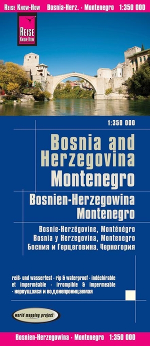 Peter Rump, Reise Know-How Verlag (Hrsg.). Reise Know-How Landkarte Bosnien-Herzegowina, Montenegro / Bosnia and Herzegovina, Montenegro 1:350.000 - reiß- und wasserfest (world mapping project). Reise Know-How Rump GmbH, 2020.
