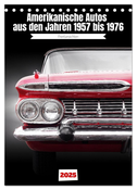 Amerikanische Autos aus den Jahren 1957 bis 1976 Frontansichten (Tischkalender 2025 DIN A5 hoch), CALVENDO Monatskalender