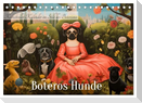 Boteros Hunde - Kunstvoller Kalender im Stile des Boterismo (Tischkalender 2024 DIN A5 quer), CALVENDO Monatskalender