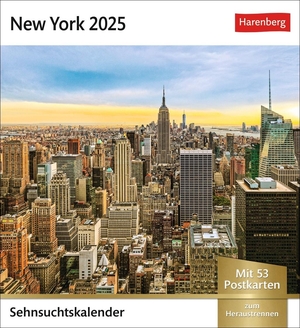 New York Sehnsuchtskalender 2025 - Wochenkalender mit 53 Postkarten - Der Big Apple in einem Foto-Kalender für den Tisch. Aufstellkalender mit 53 Postkarten, jede Woche ein bisschen Fernweh. Auch zum Aufhängen. Harenberg, 2024.