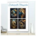 Fantasievolle Sternzeichen (hochwertiger Premium Wandkalender 2024 DIN A2 hoch), Kunstdruck in Hochglanz