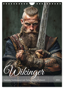 Wikinger - Fantasie Nordmänner mit Tattoo, Axt und Schwert (Wandkalender 2025 DIN A4 hoch), CALVENDO Monatskalender