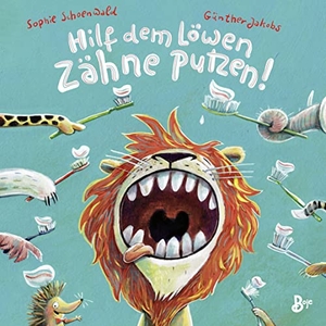 Schoenwald, Sophie. Hilf dem Löwen Zähne putzen! (Pappbilderbuch). Boje Verlag, 2020.