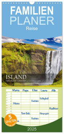 Familienplaner 2025 - Island - Spektakuläre Landschaft aus Feuer, Wasser und Eis mit 5 Spalten (Wandkalender, 21 x 45 cm) CALVENDO