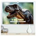 KI Dinosaurier - Herrscher der Lüfte, Land und Meer (hochwertiger Premium Wandkalender 2024 DIN A2 quer), Kunstdruck in Hochglanz