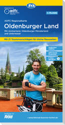 ADFC-Regionalkarte Oldenburger Land, 1:75.000, mit Tagestourenvorschlägen, mit Knotenpunkten, reiß- und wetterfest, E-Bike-geeignet, GPS-Tracks Download