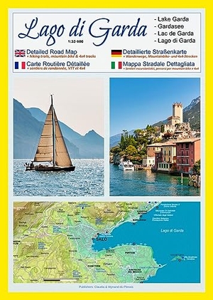 Du Plessis, Claudia / Wynand Du Plessis. Gardasee - Lago di Garda (Maßstab 1:33.000) - Detaillierte Straßenkarte + Wanderwege, Mountainbike- und 4x4-Strecken. WILD PHOTO SHOP, 2019.