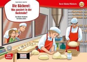 Küntzel, Karolin. Die Bäckerei: Was passiert in der Backstube? Kamishibai Bildkartenset - Das Bäcker-Handwerk für Kinder erklärt. Beruf: Bäcker/Bäckerin. Vom Teig bis zum Brot: eine Sachgeschichte zum Beruf. Don Bosco Medien GmbH, 2026.