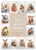 Cute animal families (Wall Calendar 2024 DIN A3 portrait), CALVENDO 12 Month Wall Calendar