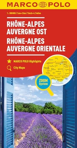 MARCO POLO Regionalkarte Rhône-Alpes, Auvergne Ost 1:300.000. Mairdumont, 2022.