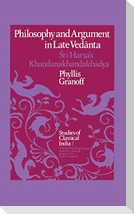 Philosophy and Argument in Late Ved¿nta