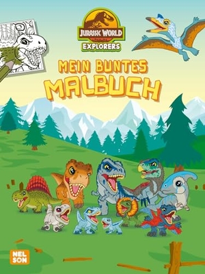 Jurassic World Explorers: Mein buntes Malbuch - Großflächige Ausmalbilder mit Dinosaurier-Motiven für Kindergartenkinder ab 3 Jahren. Nelson Verlag, 2024.