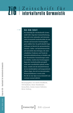 Bendheim, Amelie / Till Dembeck et al (Hrsg.). Zeitschrift für interkulturelle Germanistik 17 - Arabisch-deutsche Kulturbegegnungen. Transcript Verlag, 2026.