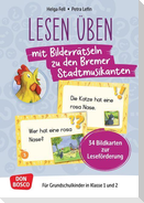 Lesen üben mit Bilderrätseln: Die Bremer Stadtmusikanten. 34 Bildkarten zur Leseförderung