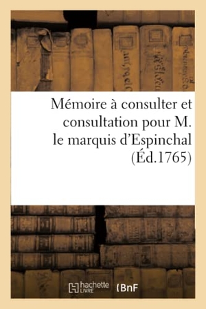 Gillet. Mémoire À Consulter Et Consultation Pour M. Le Marquis d'Espinchal, Au Sujet de Deux: Substitutions Dont Était Grevé Feu M. Le Marquis de la Baume, Co. Hachette Livre - BNF, 2016.