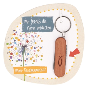 Kleines Multifunktions-Taschenmesser für Kinder: mit Jesus die Natur entdecken - Outdoor-Messer mit 3 Funktionen (Messer, Feile, Schere) auf Backcard. Ideal als kleines Geschenk. Butzon & Bercker, 2026.