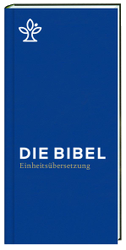 Die Bibel. Taschenausgabe blau mit Reißverschluss.