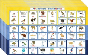 ABC der Tiere 1 - Silbenfibel® - Kartonbeilage "Schreibtabelle", VPE 10 - Nachbezug 10 Beilagen aus ABC der Tiere 1 - passend zur Silbenfibel® (Bestell-Nr. 1405-90 und 1405-30). Mildenberger Verlag GmbH, 2018.