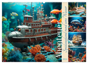 Abenteuer Spielzeugland rund ums Wasser (Wandkalender 2024 DIN A2 quer), CALVENDO Monatskalender