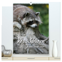 Waschbären Familienplaner (hochwertiger Premium Wandkalender 2025 DIN A2 hoch), Kunstdruck in Hochglanz