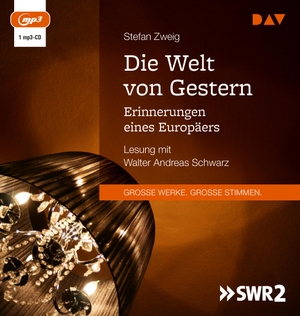 Zweig, Stefan. Die Welt von Gestern. Erinnerungen eines Europäers - Lesung mit Walter Andreas Schwarz (1 mp3-CD). Audio Verlag Der GmbH, 2022.