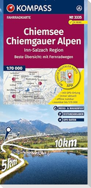 KOMPASS Fahrradkarte 3335 Chiemsee, Chiemgauer Alpen, Inn-Salzach-Region 1:70.000