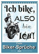 Coole Biker-Sprüche (Tischkalender 2025 DIN A5 hoch), CALVENDO Monatskalender