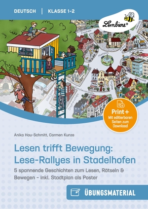 Lesen trifft Bewegung: Lese-Rallyes in Stadelhofen - 5 spannende Geschichten zum Lesen, Rätseln & Bewegen - inkl. Stadtplan als Poster (1. und 2. Klasse). Lernbiene Verlag i.d. AAP, 2026.