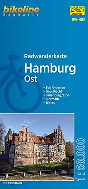 Esterbauer Verlag (Hrsg.). Radwanderkarte Hamburg Ost RW-HH2 1:60 000 - Bad Oldesloe - Geesthacht - Lauenburg/Elbe - Stormarn - Trittau, 1:60.000, wetterfest/reißfest, GPS-tauglich mit UTM-Netz. Esterbauer GmbH, 2019.