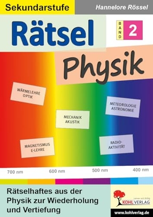 Rössel, Hannelore. Rätsel Physik / Band 2 - Rätselhaftes aus der Physik zur Wiederholung und Vertiefung. Kohl Verlag, 2021.