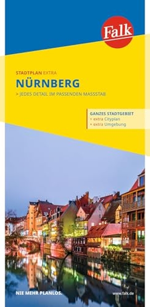 Falk Stadtplan Extra Nürnberg 1:20.000 - mit Ortsteilen von Feucht, Fürth, Heroldsberg, Oberasbach, Röthenbach a. d. P.,. Mairdumont, 2023.