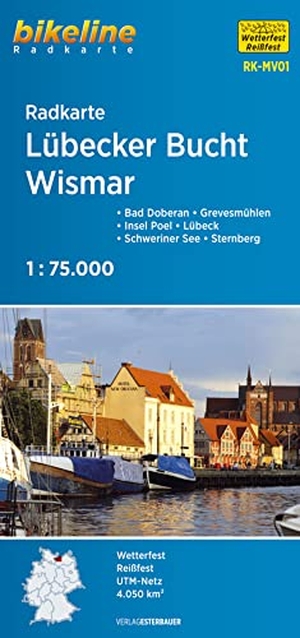 Verlag, Esterbauer (Hrsg.). Radkarte Lübecker Bucht, Wismar (RK-MV01) - Bad Doberan - Grevesmühlen - Insel Poel - Lübeck - Schweriner See - Sternberg, 1:75.000, wetterfest/reißfest, GPS-tauglich mit UTM-Netz. Esterbauer GmbH, 2020.